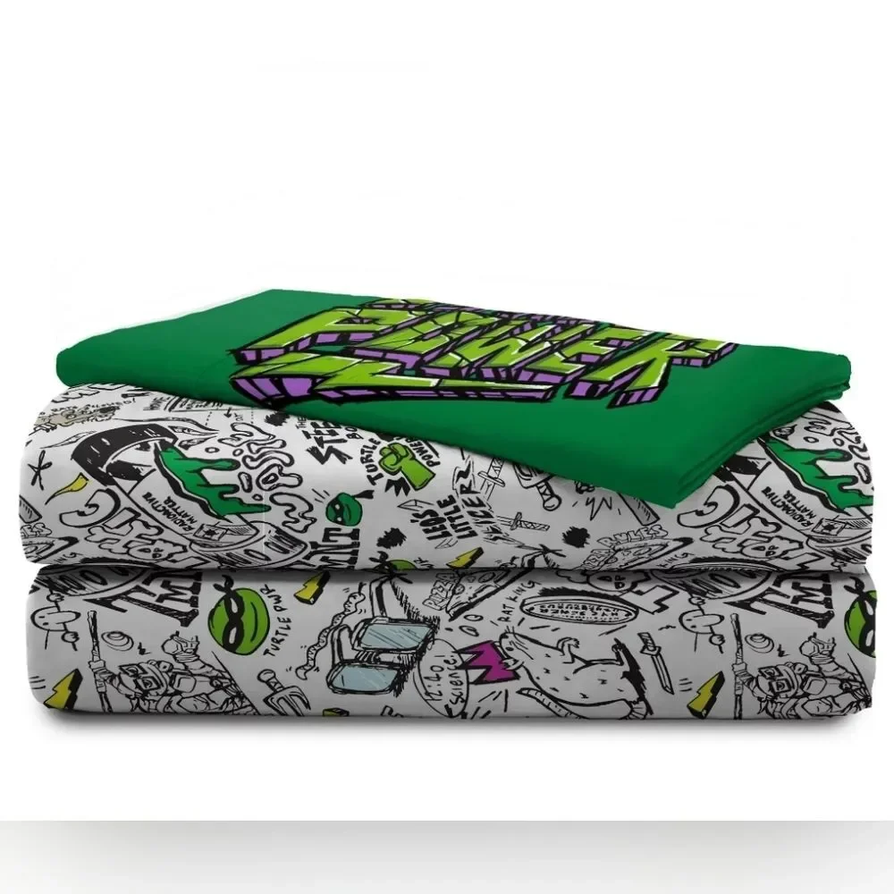 NEW Teenage Mutant Ninja Turtles Kids 3pc Microfiber Twin Sheet Set Nickelodeon